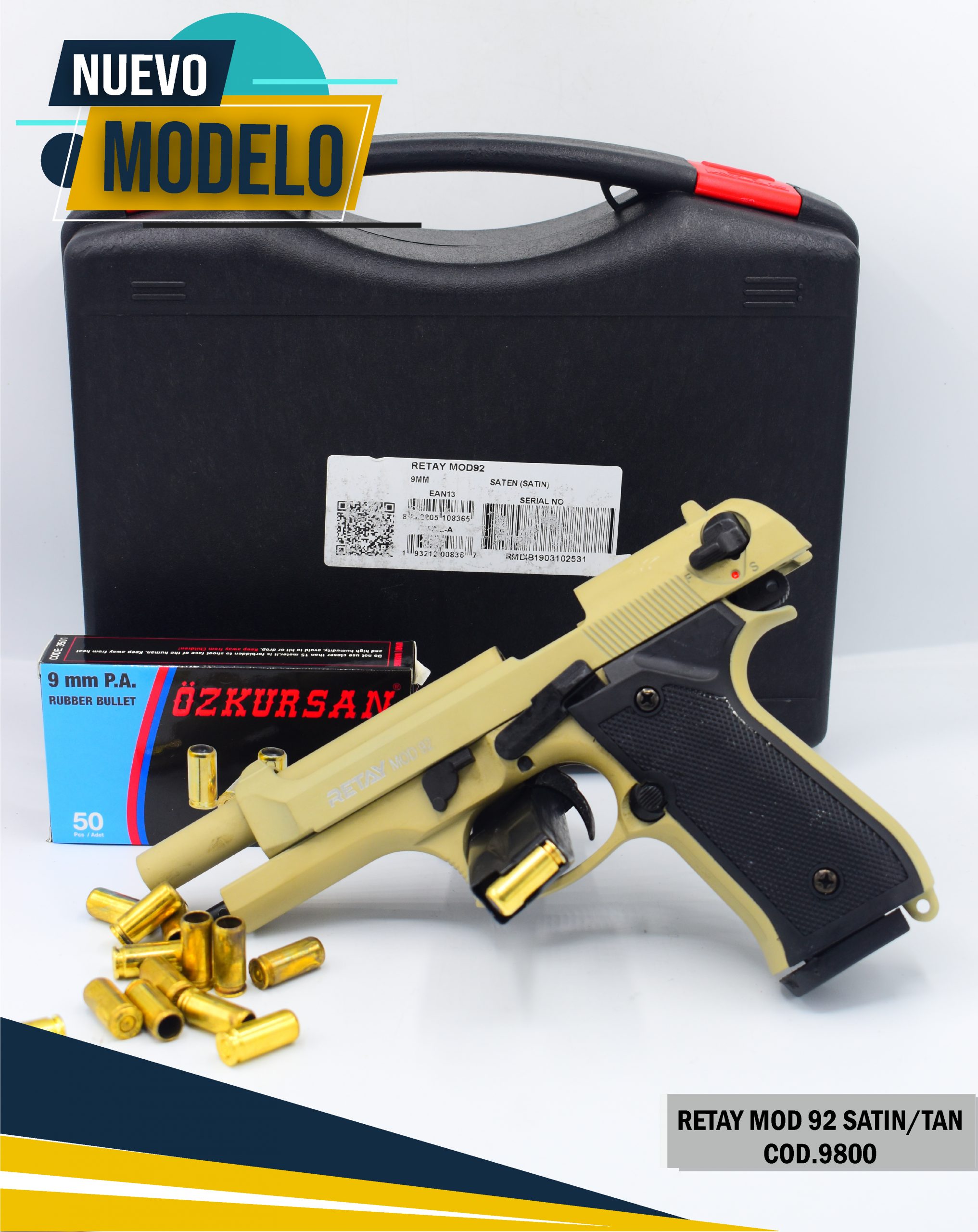 Pistola Traumatica Retay Modelo 92, Arme Desarme y Ensayo WhatsApp  3125286943 Airguns Colombia 